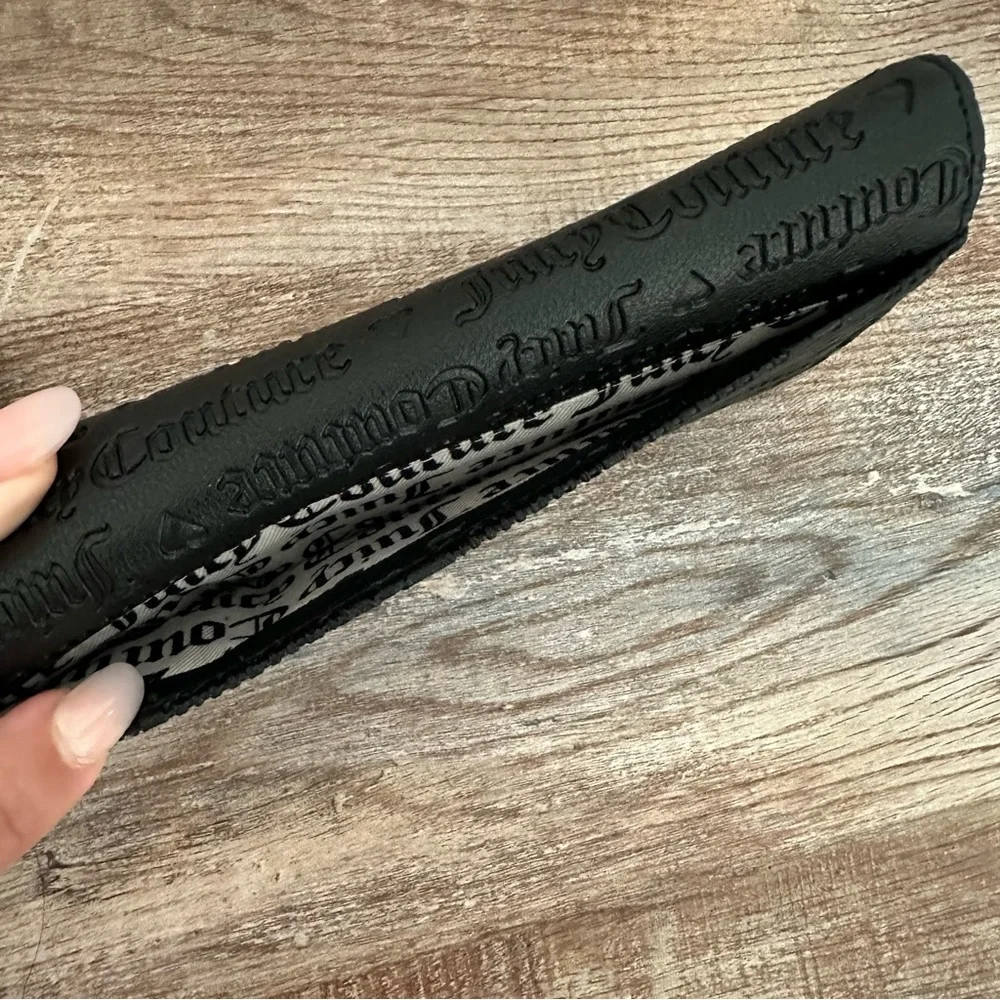 Juicy Couture Black Embossed Flap Wallet/Clutch